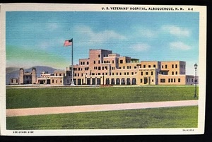 Albuquerque U.S. Veteran’s Hospital Bandera Vintage Nuevo México Postal c1930 - Imagen 1 de 2