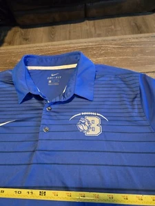 Nike Dri-Fit Bulldogs Football Blue Black Striped Polo Golf Shirt Extra Large XL - Picture 1 of 6