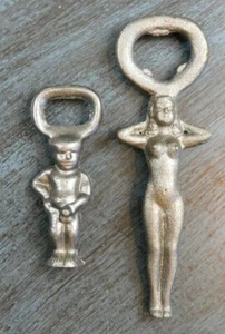 Naughty, cast metal, reproduction, hand-held bottle openers - Picture 1 of 14