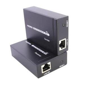 US HDMI Extender Over Ethernet Lan RJ45 Cat5 Cat6 Single Net Cable Repeater - Picture 1 of 12