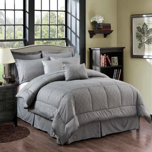 10 Piece Down Alternative Comforter Set Shams All Season Reversible Bed In a Bag - Picture 1 of 51