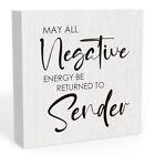 Inspirational May All Negative Energy Be Returned to Sender Wooden Box Sign