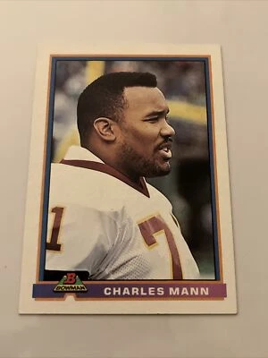 1991 Bowman Football Card #529 Charles Mann C12 - Image 1 of 2