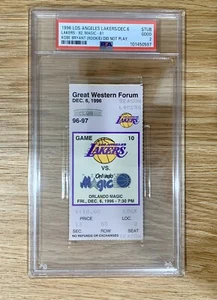 Biglietto Lakers Magic 6 dicembre 1996 Shaquille O'Neal Kobe Bryant Rookie anno PSA - Foto 1 di 1