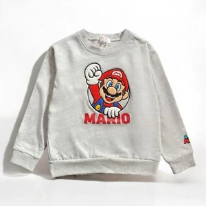 Z0067Mario Sweatshirt 120cm for children, gray, official Bandai product Japan - Picture 1 of 1