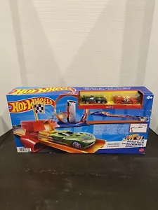 Hot Wheels Mega Rally Action Set Complete Racing Track 2 Cars & 3 Speed Launcher - Picture 1 of 5