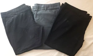 3 Pair LOT_Old Navy Women's Stretch High-Rise Wide Leg Pants_Plus 28_Black_Gray - Picture 1 of 23