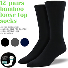 12 Pairs Premium Bamboo Loose Top Socks Diabetic Diabetes Circulation Eco Sox