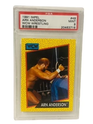 Arn Anderson RC WWF Wrestling Card WWE 1991 Impel PSA 9 WCW Rookie Enforcer #49 - Image 1 of 3