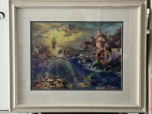 DISNEY Thomas Kinkade The Little Mermaid framed & matted - Picture 1 of 2