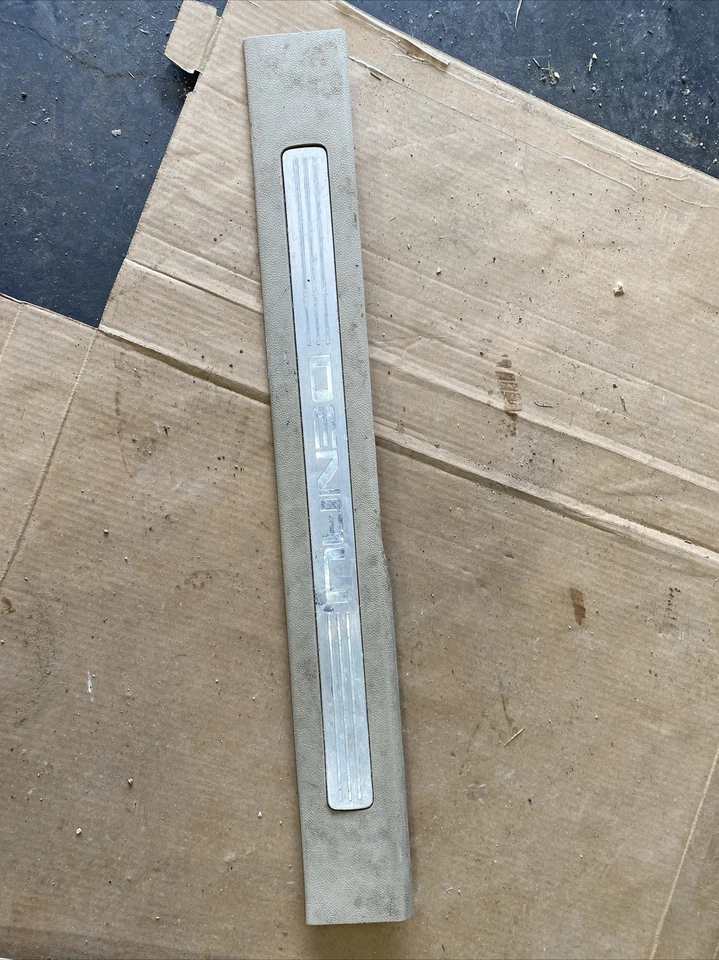 Front Door Sill Plate Driver Side Cashmere Denali Script GMC Sierra 1500 Yukon - Image 1 of 1