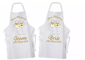 Personalised Apron Ideal for Wedding Breakfast Bride & Groom Mr & Mrs His & Hers - Picture 1 of 5