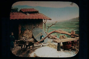 Ręcznie kolorowana szklana latarnia Zjeżdżalnia Zdjęcie Chin lata 20. - The Cave Press 