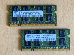 Samsung 4GB(2x2GB) DDR2 PC2-6400S, 800MHz SO-DIMM Memory Module M470T5663EH3-CF7 - Picture 1 of 3