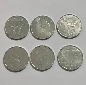 MICHAEL JORDAN 1995 UPPER DECK POG SLAMMER COIN LOT OF 6 CHICAGO BULLS - Afbeelding 1 van 8