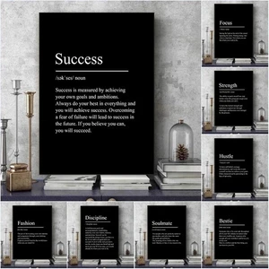 Black Minimalist Inspirational Quote Poster Print Modern Wall Art Home Office - Picture 1 of 31