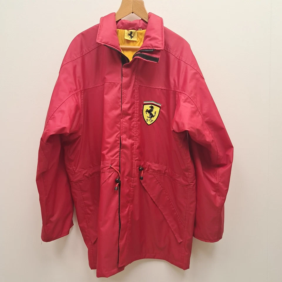 Vintage Retro 1995 Ferrari Red F1 Waterproof Coat Fomula One Size L - Image 1 of 4