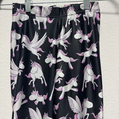 BlackMilk Flying Pink Unicorn Leggings Black XS X-Small - Image 1 of 3