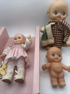 Lot 3 Vintage Kewpie Rubber Dolls New on Card & Loose Medium 8" Small 5" - Picture 1 of 17