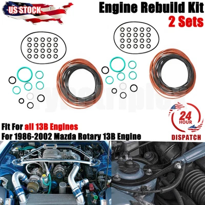 For all 13B Engines 1986-2002 Mazda Rotary 13B Engine RX-7 O-Ring Rebuild Kit US - Image 1 of 4