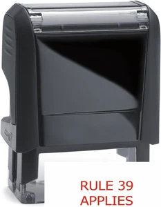 Timbro applicabile regola 39 - timbro inchiostro rosso autoinchiostrante - 24 x 7 mm - Foto 1 di 12