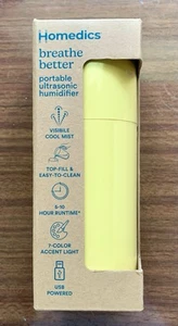 NIB Homedics Breathe Better Portable Ultrasonic Humidifier In Canary Yellow - Picture 1 of 3