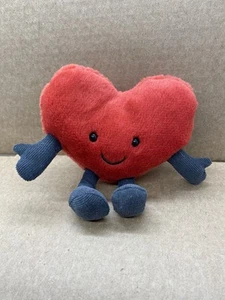 Jellycat Amuseables rotes Herz 5 Zoll Stofftier Plüschtier Beanie Tröster 9053 - Bild 1 von 4