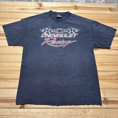 Camiseta De Colección Y2K Chevrolet Racing Bandera a Cuadros Chevy Auto Gráfico - Talla XL Foto 1 de 4