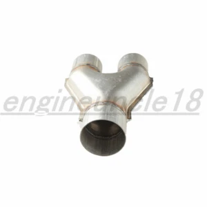 New 2" Dual Inlet /2.5" Single Outlet Exhaust Y Pipe Adapter Aluminized Steel - Picture 1 of 3