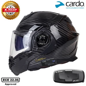 LS2 FF901 ADVANT X WITH CARDO INTERCOM 4X-UCS CARBON FLIP UP MOTORCYCLE HELMET - Picture 1 of 14