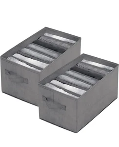 2PCS Jeans Storage Box Compartment Foldable Drawer Wardrobe Clothes Organizer - Picture 1 of 4