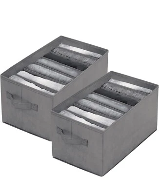 2PCS Jeans Storage Box Compartment Foldable Drawer Wardrobe Clothes Organizer - Image 1 of 4