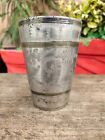 Antique Old Rare Hand Carved Brass Floral Engraved Lassi Glass Nickle Plated Cup