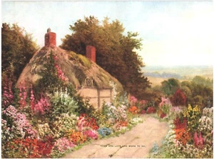 HOME AND LOVE AND WORK TO DO.VTG 1930er 9,5" x 7" LITHO DRUCK - Bild 1 von 3