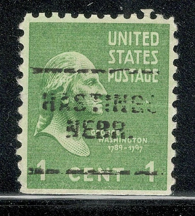 Sc # 804 ~ 1 cent George Washington Issue, Precancel, HASTINGS NEBR. - Image 1 of 1