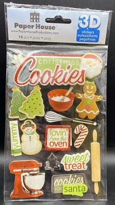 Paper House 3D Scrapbook Stickers 10pc ~ (Cookies,Baking Supplies & more) NEW - Image 1 of 4