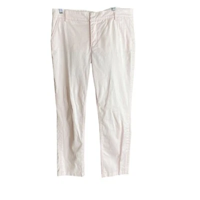 Saks Fifth Avenue Womens 5th Ave Ankle Pants Size 8 Pink Cotton Blend - Image 1 of 4