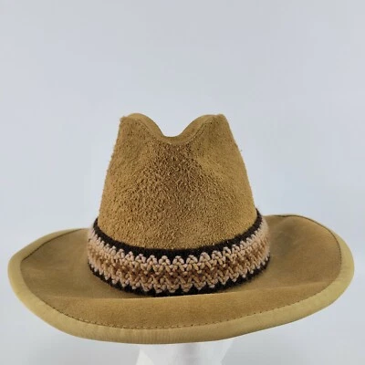 Замшевая кожаная ковбойская шляпа Union Funky вязаная крючком лента средняя винтажная - Изображение 1 из 4