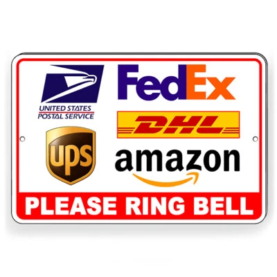 CUSTOM SIGNS Deliveries Please Ring Bell Sign Or Decal 6 SIZES usps fedex SI264