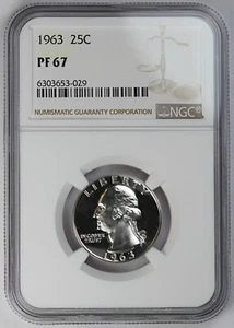 1963 NGC PF PR 67 United States / American 25c Washington Quarter - Picture 1 of 2