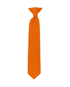 Manzini® Neck Wear Boys' Kids' Children's Solid Pre Tied Ready to Clip On Tie - Picture 1 of 52