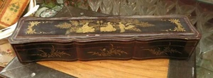 ancien coffret boite pour eventail asiatique chine fan abanico ventaglio epok19e - Imagen 1 de 5