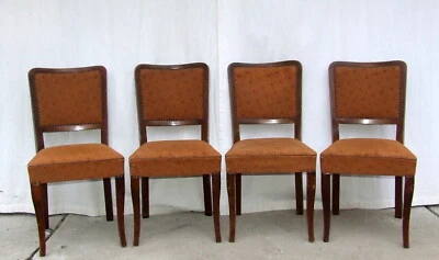 Juego de 4 sillas de comedor Art Deco. Sillas de dormitorio. Antiguo, vintage. Foto 1 de 4