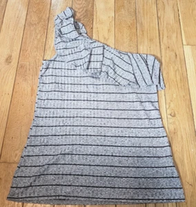 Top Juicy Couture a righe con spalle scoperte taglia small grigio e nero - Foto 1 di 5