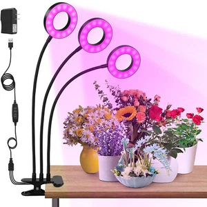 LED Plant Grow Lights Red Blue Spectrum Dimmable Clamp Clip Lamp Switch USB Plug - Picture 1 of 30