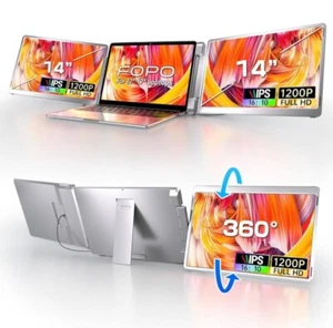 FOPO 14" Laptop Screen Extender Monitor Portable, Quad Monitor - Photo 1/7