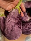 vintage velvet veggie eggplant 9" stem green auburgine made USA pincushion 1pc