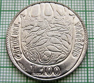 VATICAN Pavlvs PAUL VI 1975 100 LIRE, HOLY YEAR, STAINLESS STEEL km# 130 - Picture 1 of 6
