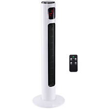 32x96cm White Tower Fan, 3 Speeds, Oscillating, Remote, LED Display