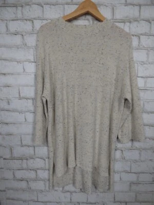 Suéter túnica cuello redondo moteado algodón orgánico Eileen Fisher $248 XS NUEVO E729 Foto 1 de 4